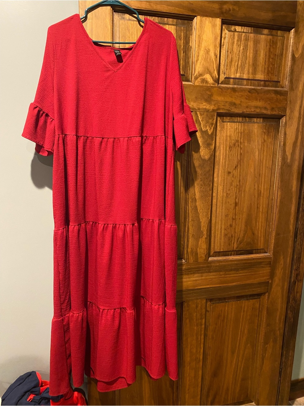 Red Tiered V-Neck Dress, Emery rose